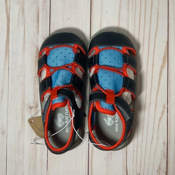 See Kai Run NWT Boys Multicolor Fisherman Sandals Size 9 - Picture 2 of 8
